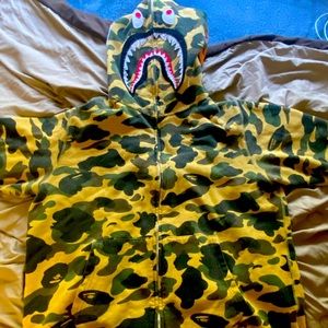 real original yellow full zip bape jacket